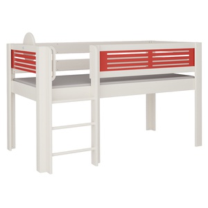 Cama Tatü media alta escalera DELUXE de Breuyn blanqueada-rojo