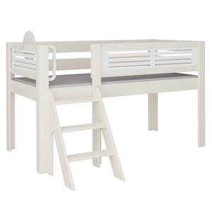 Cama Tatü media alta escalera DELUXE de Breuyn blanqueada