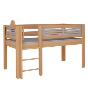 Cama Tatü media alta escalera DELUXE de Breuyn natural-gris