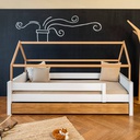 Cama-techo casa KASVA haya lacado blanco-contrachapado roble