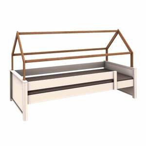 Cama-techo casa KASVA haya lacado blanco-contrachapado roble