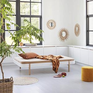 Cama tumbona 120cm WOOD Oliver Furniture blanco-roble