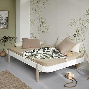 Cama tumbona 120cm WOOD Oliver Furniture blanco-roble