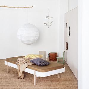 Cama tumbona 90cm WOOD Oliver Furniture blanco-roble