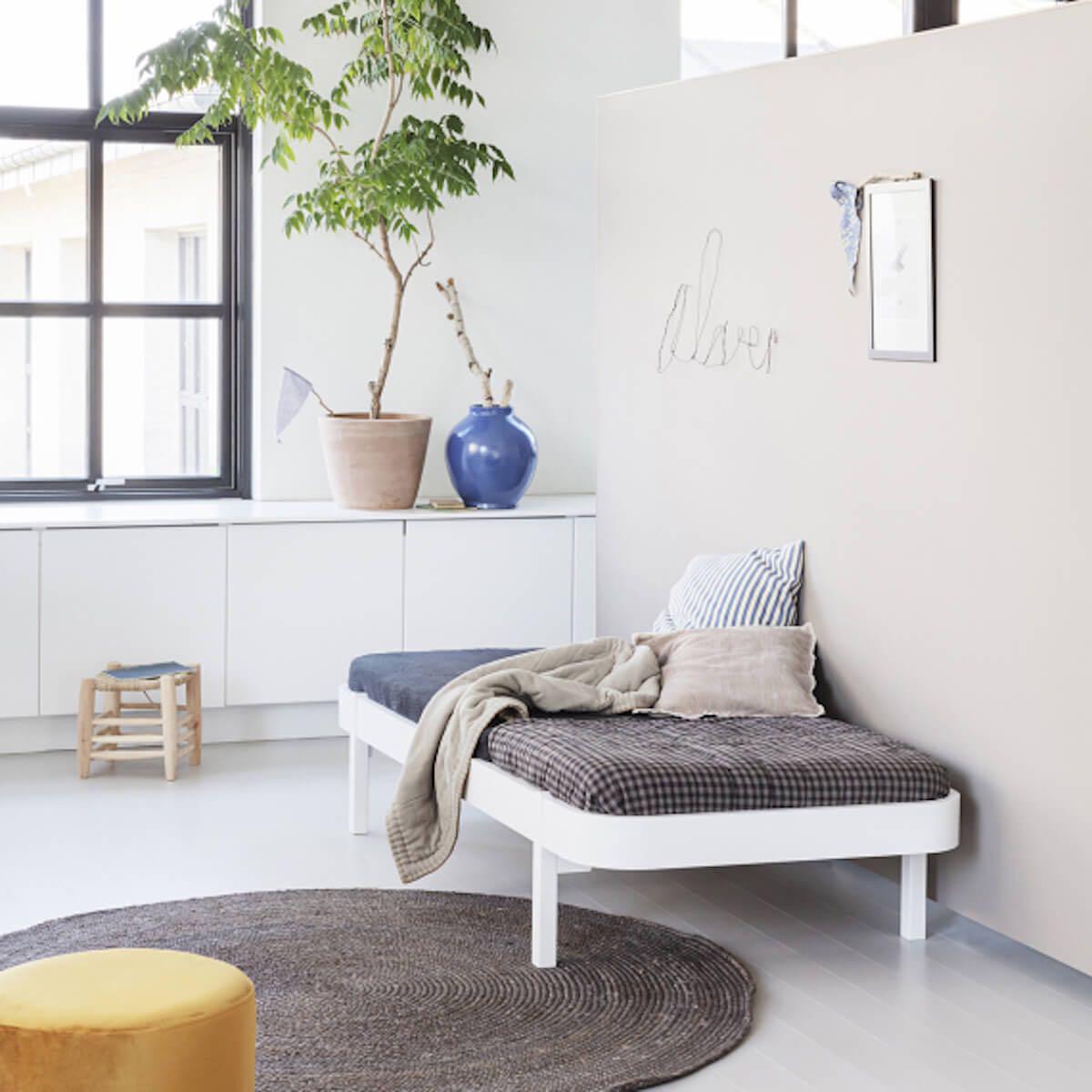 Cama tumbona 90cm WOOD Oliver Furniture blanco