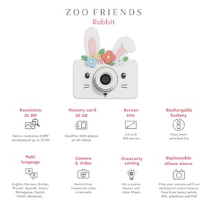 Cámara digital ZOO FRIENDS Zoofamily Rabbit Flower
