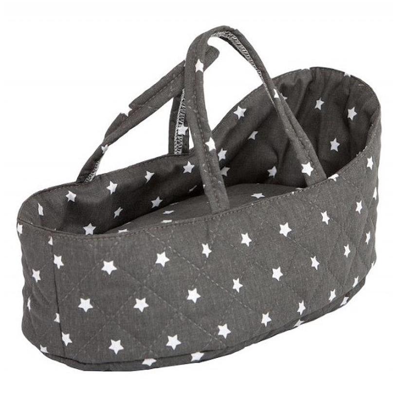 Capazo muñeca 36cm STARS gris