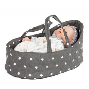 Capazo muñeca 36cm STARS gris