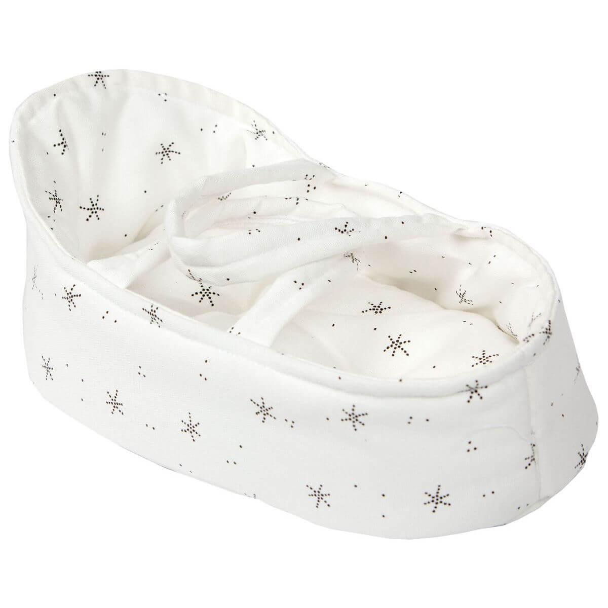 Capazo muñecas 26cm STARS blanco