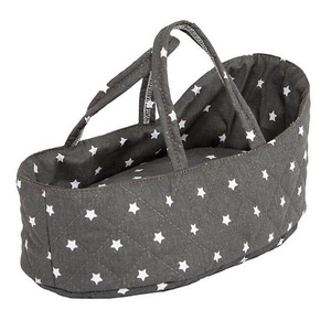 Capazo muñecas 26cm STARS gris