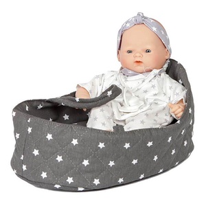 Capazo muñecas 26cm STARS gris