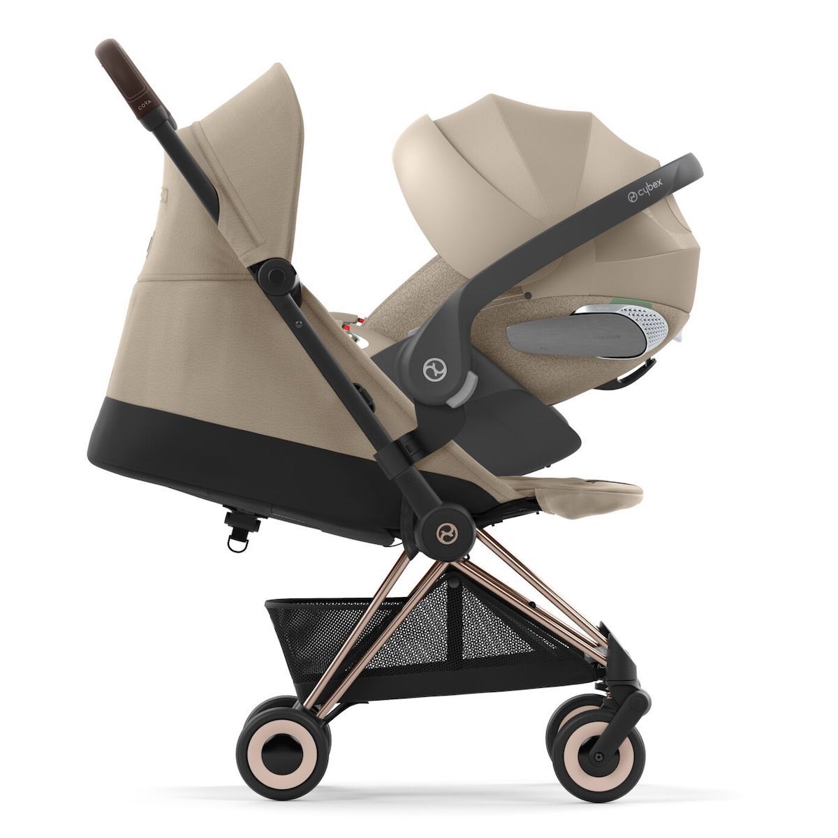 Carrito COYA Cybex rosegold-Cozy beige