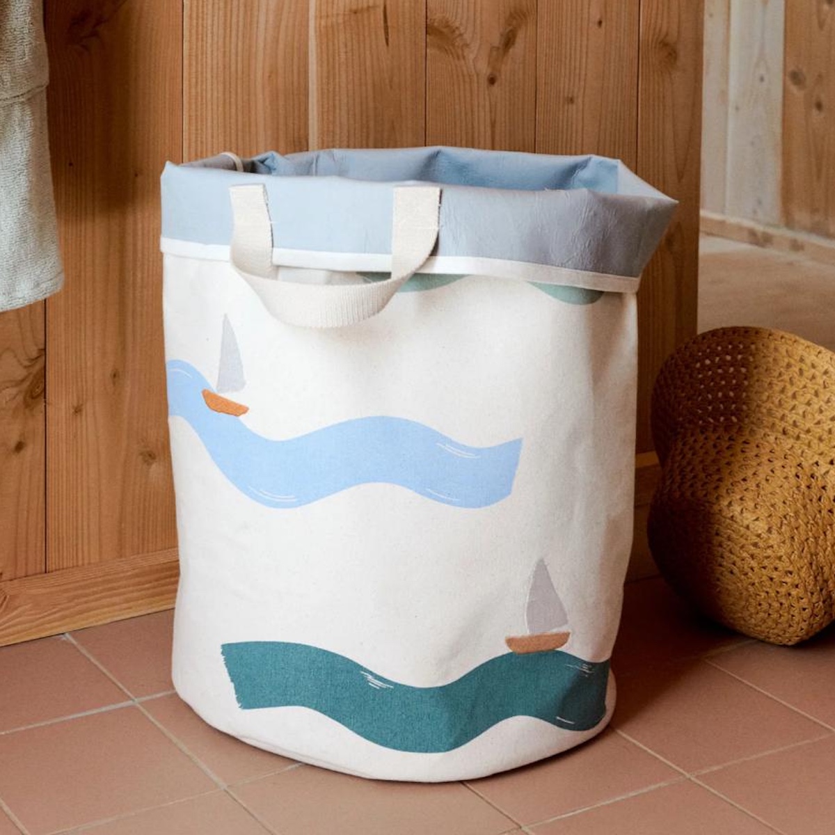 Cesta 35x50cm BRISE Dear April Big bordada Waves
