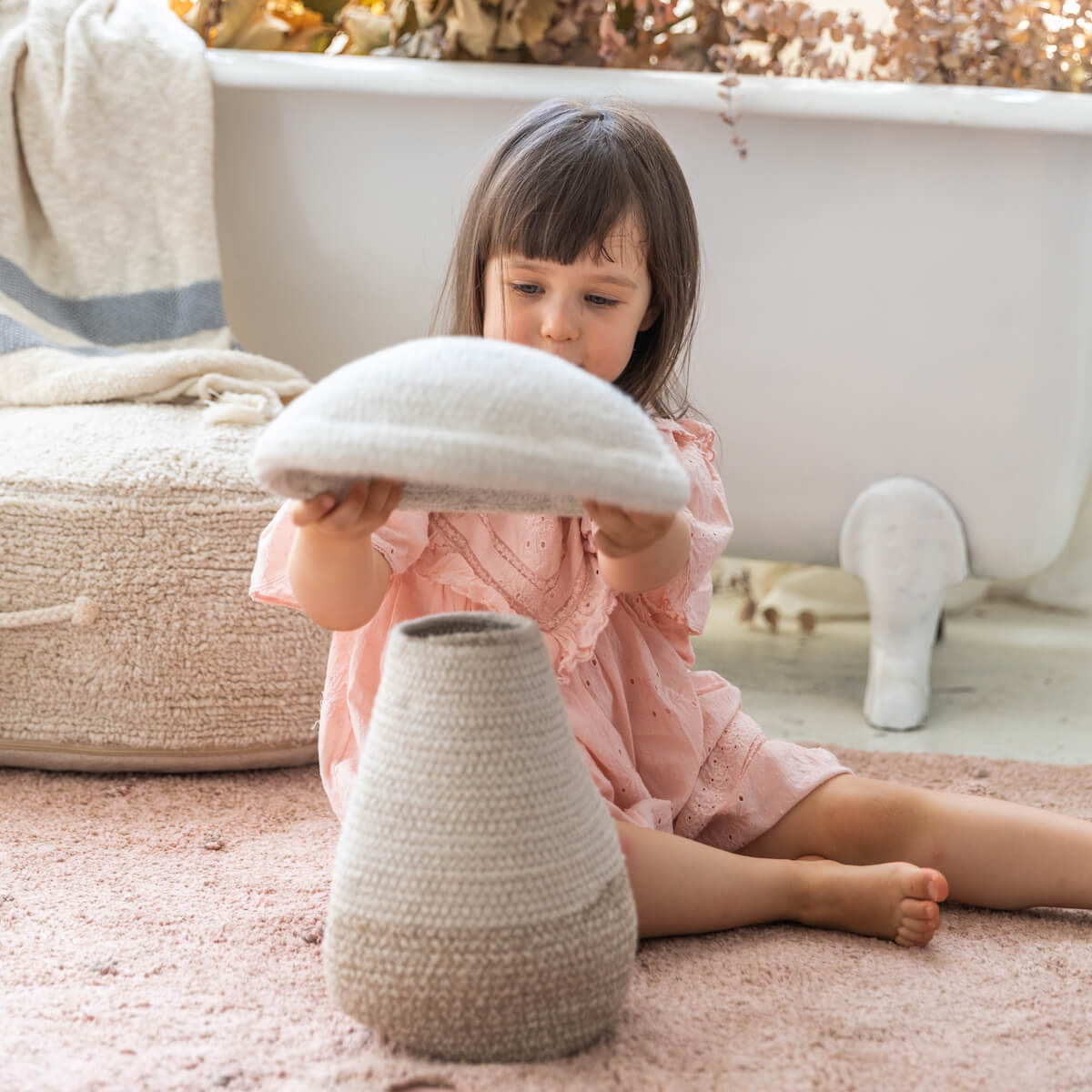 Cesta almacenamiento 23x27cm BABY MUSHROOM Lorena Canals