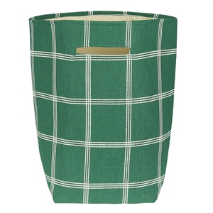 Cesta almacenamiento 44x56cm VIBES Nobodinoz green white windowpane