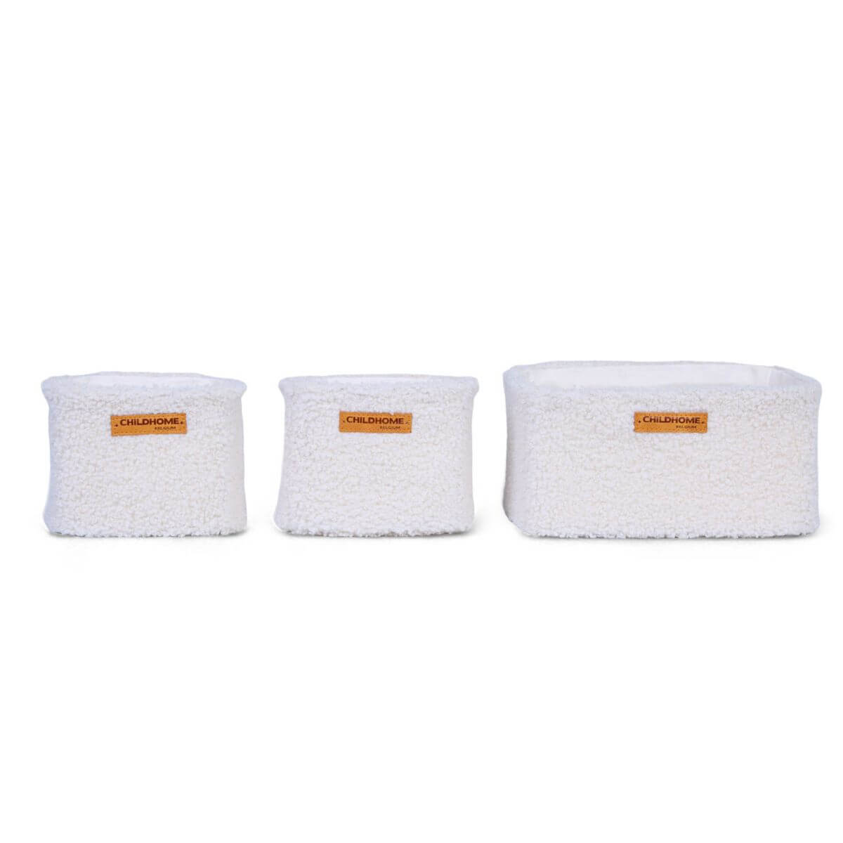 Cesta almacenamiento colgante 3uds Childhome Teddy crudo