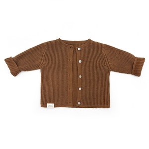 Chaqueta bebé 0-1m TRICOT Babyshower canalé toffee