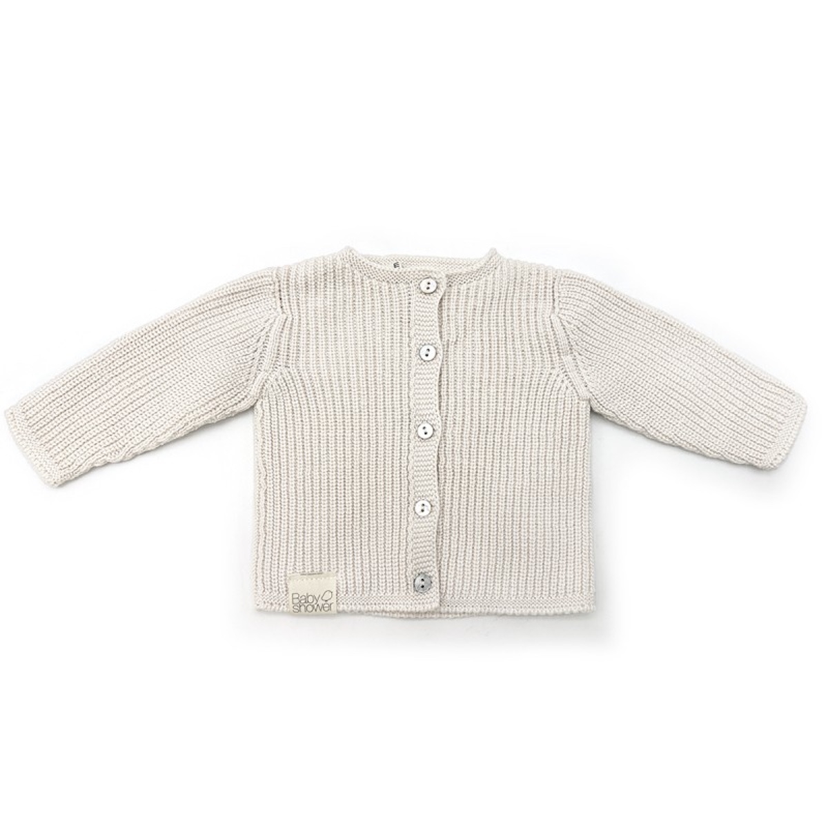 Chaqueta bebé 1-3m TRICOT Babyshower canalé ivory
