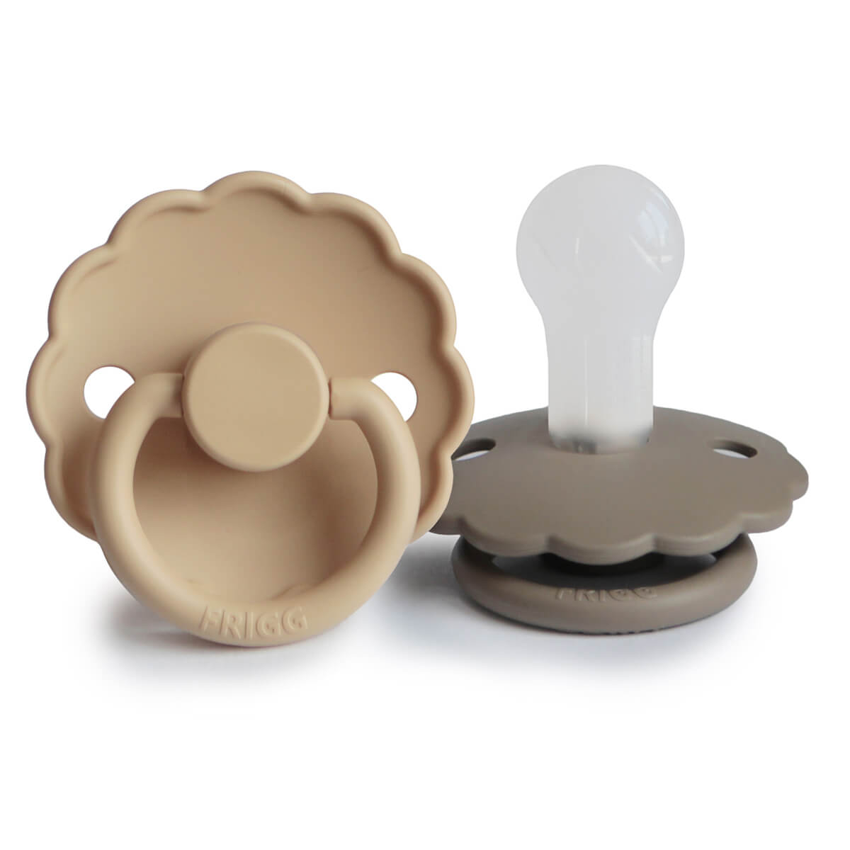 Chupetes silicona 0-6m 2uds DAISY Frigg Croissant-Portobello