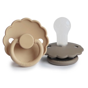 Chupetes silicona 0-6m 2uds DAISY Frigg Croissant-Portobello