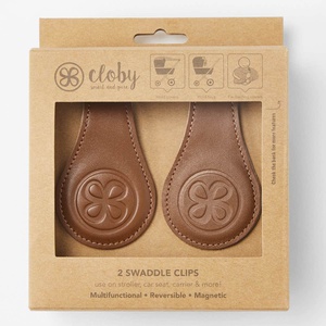 Clips cuero cochecito 2uds Cloby marrón