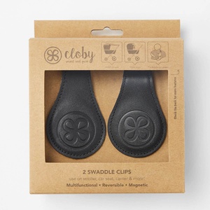 Clips cuero cochecito 2uds Cloby negro