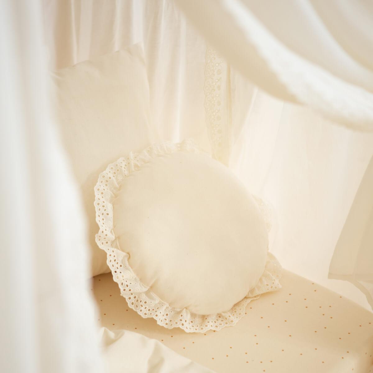 Cojín 28cm VERA Nobodinoz Eyelet Lace natural