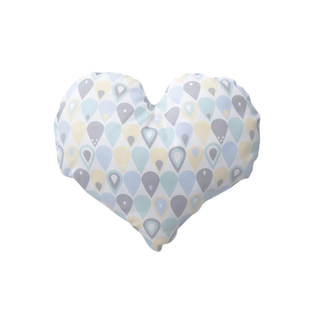 Cojín corazón GOTAS GRANDES Abitare Kids azul-verde 