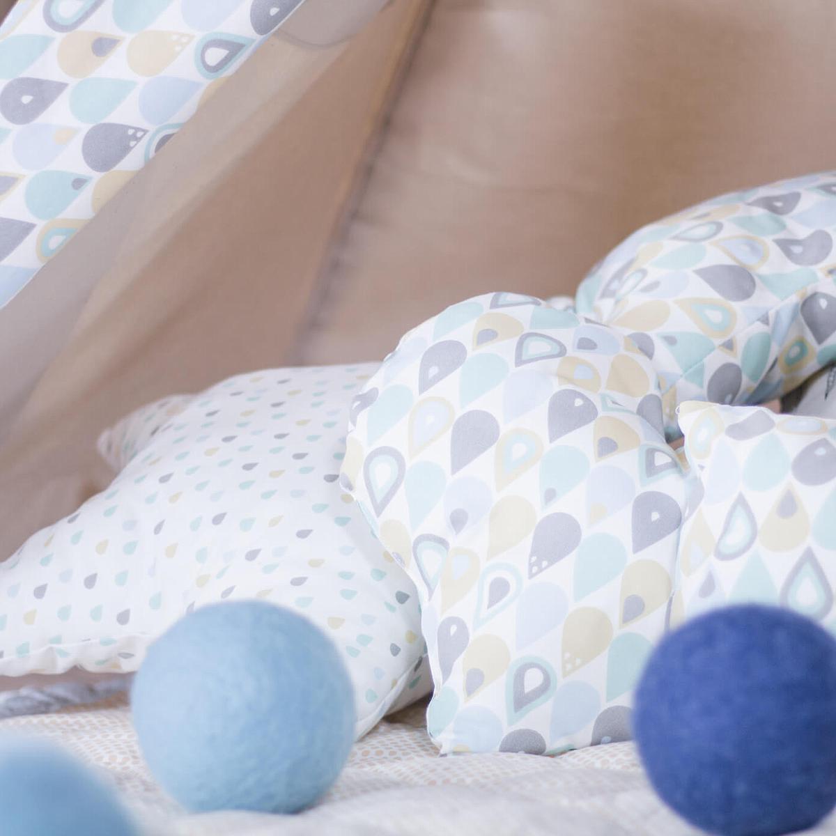 Cojín corazón GOTAS GRANDES Abitare Kids azul-verde 