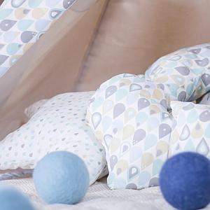 Cojín corazón GOTAS GRANDES Abitare Kids azul-verde 