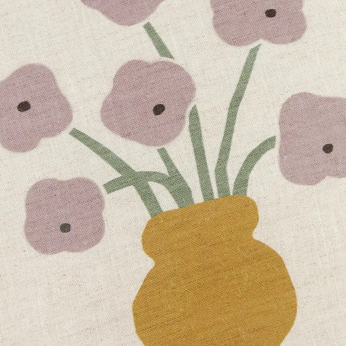 Cojín cuadrado 40x40cm VIBES Nobodinoz French Linen lilac checks flowers