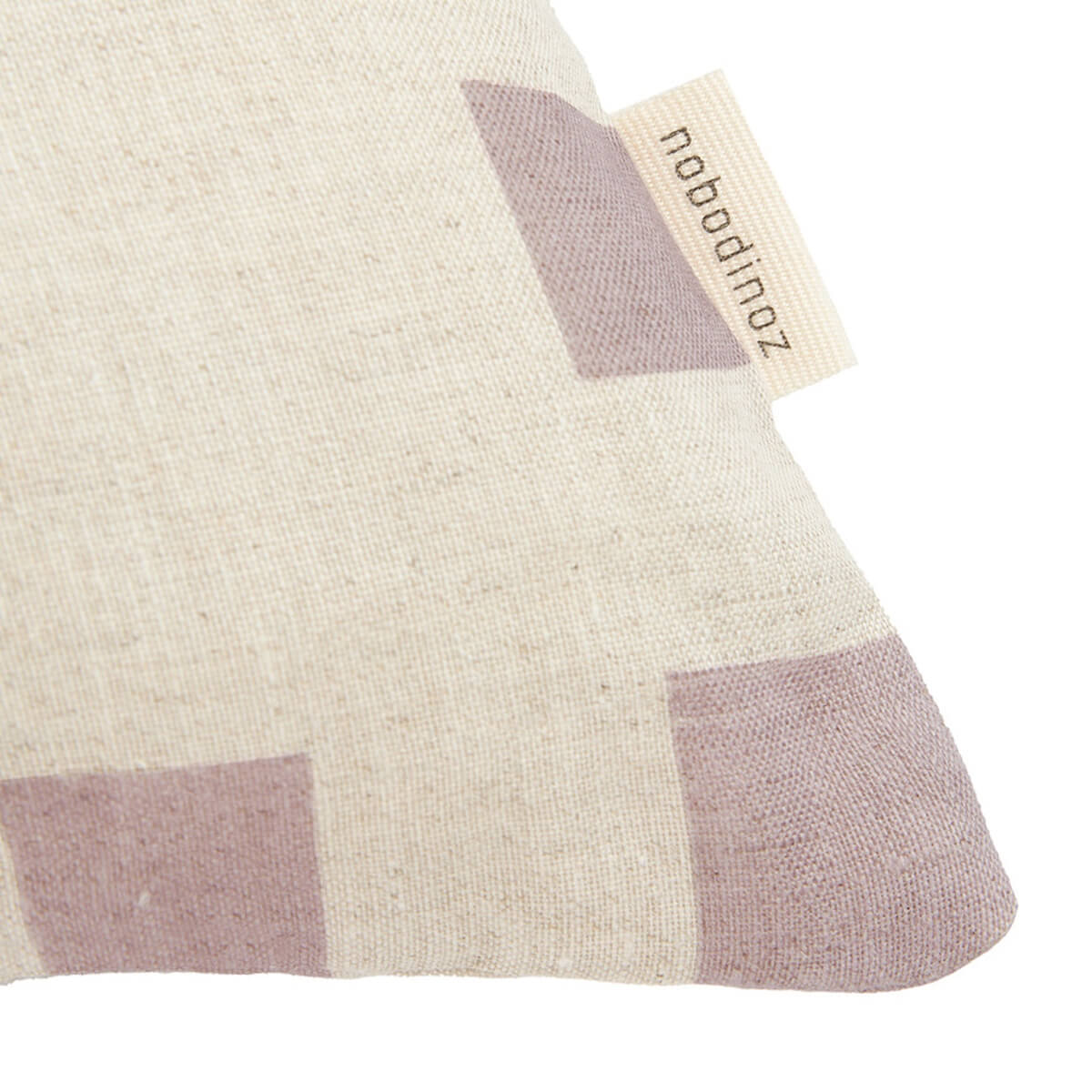 Cojín cuadrado 40x40cm VIBES Nobodinoz French Linen lilac checks flowers