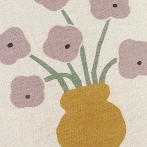 Cojín cuadrado 40x40cm VIBES Nobodinoz French Linen lilac checks flowers
