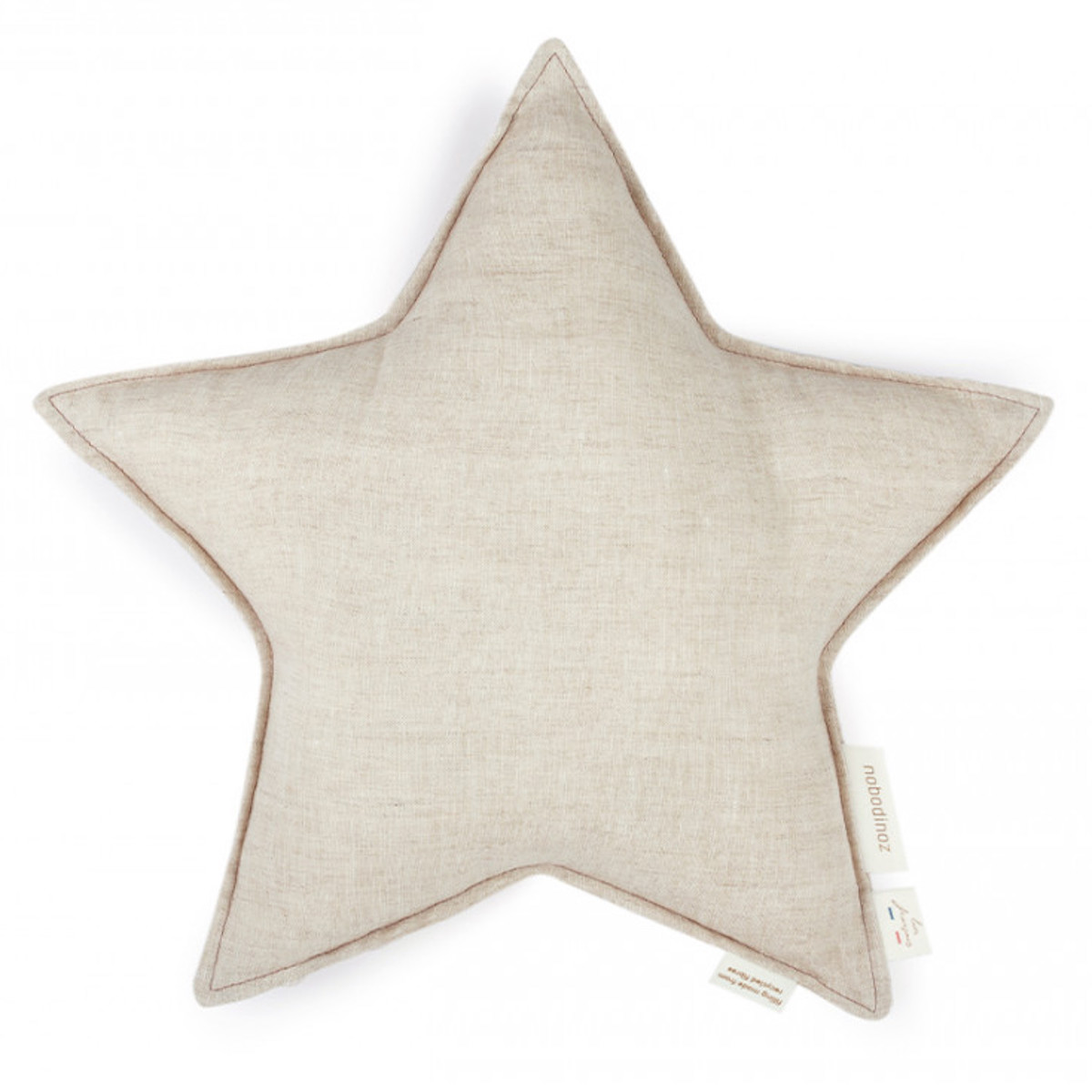 Cojín estrella 38x38cm LIN FRANÇAIS Nobodinoz greige