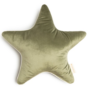 Cojín estrella terciopelo 40x40cm ARISTOTE Nobodinoz olive green