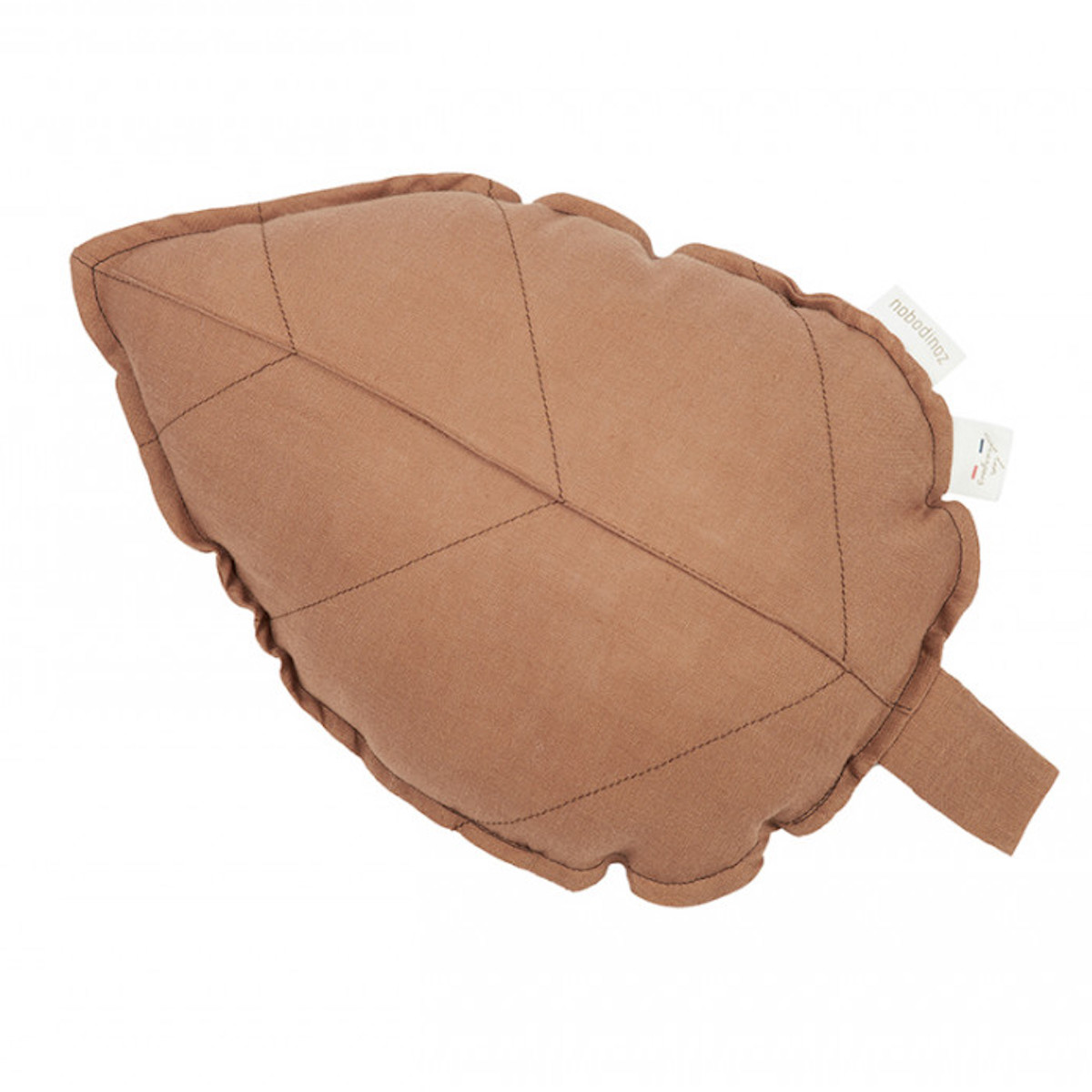 Cojín hoja 25x35cm LIN FRANÇAIS Nobodinoz noisette