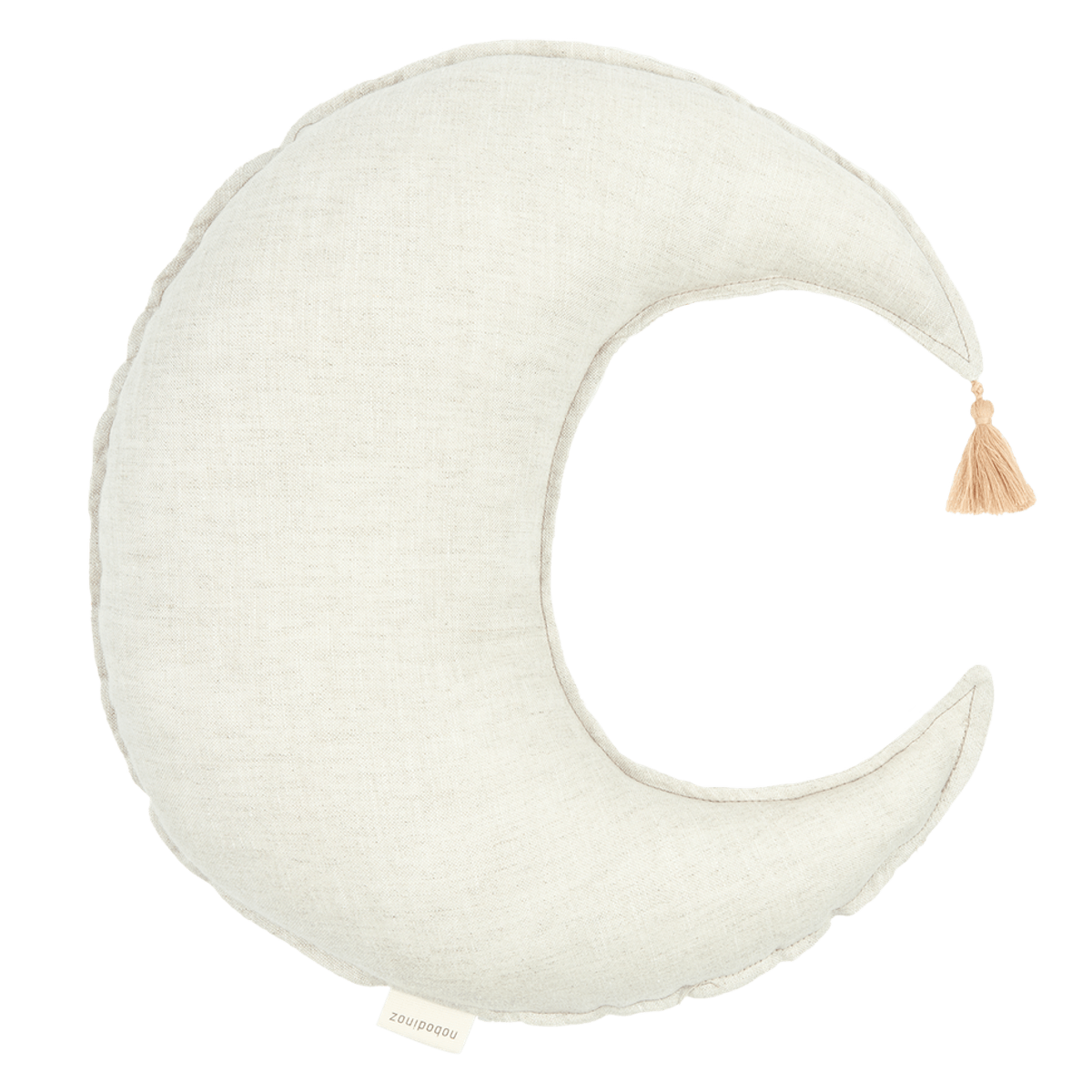 Cojín luna 36x32cm FRENCH LINEN Nobodinoz greige