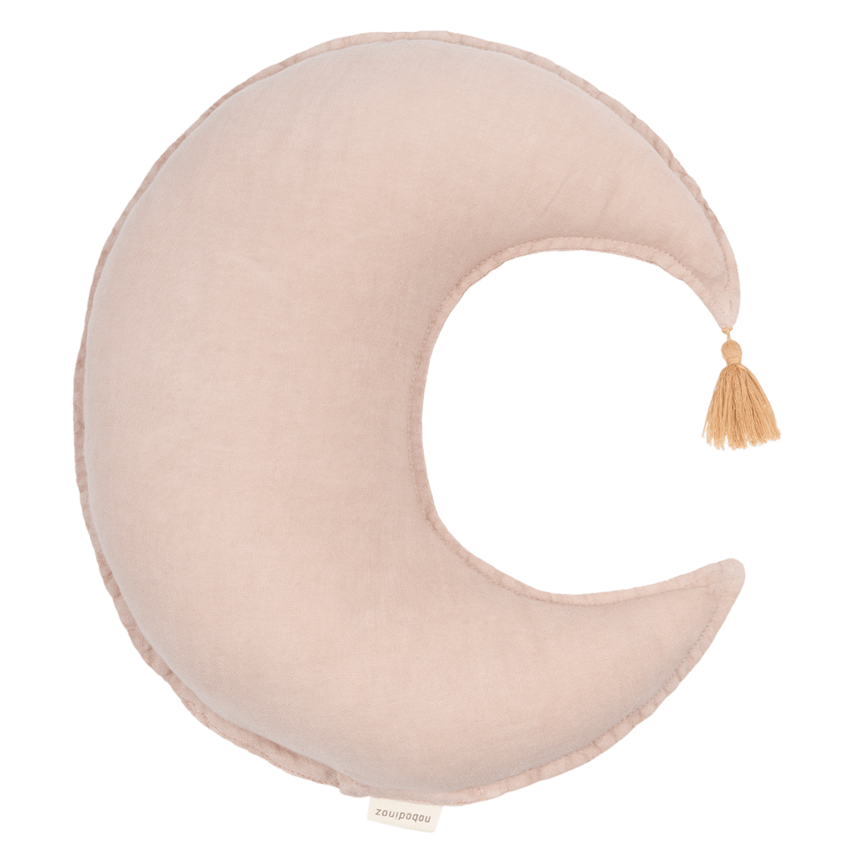 Cojín luna 36x32cm FRENCH LINEN Nobodinoz mauve pink