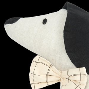 Cojín perro Toby FRENCH LINEN Nobodinoz greige