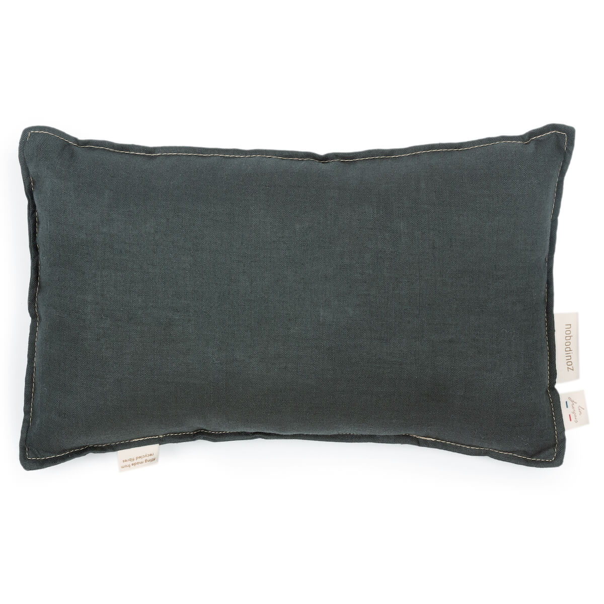 Cojín rectangular 20x35cm LIN FRANÇAIS Nobodinoz green blue