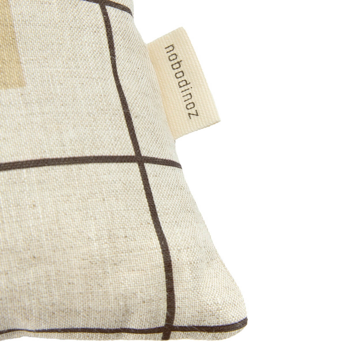 Cojín rectangular 33x22cm VIBES S Nobodinoz French Linen black grid home