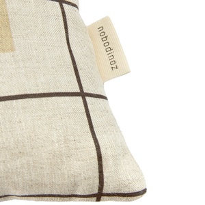 Cojín rectangular 33x22cm VIBES S Nobodinoz French Linen black grid home