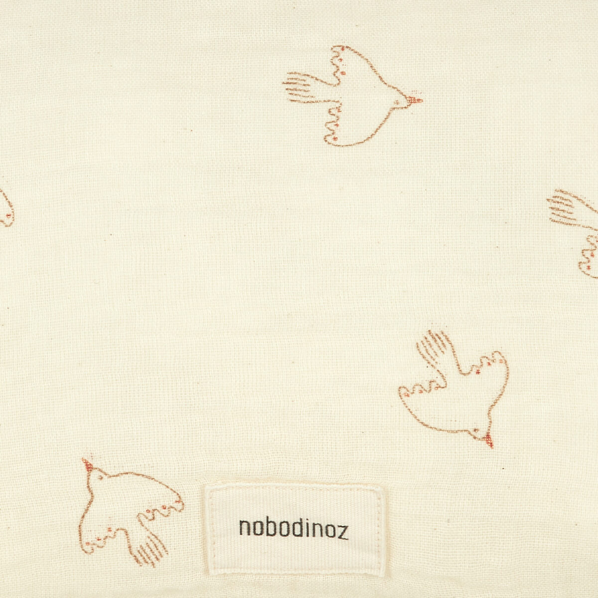Cojín rectangular 35x23cm WABI-SABI Nobodinoz brown hoshi birds