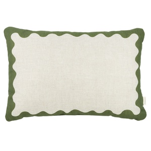 Cojín rectangular 45x30cm VIBES L Nobodinoz French Linen green