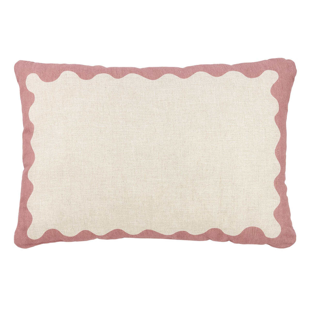 Cojín rectangular 45x30cm VIBES L Nobodinoz French Linen pink