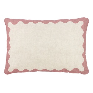 Cojín rectangular 45x30cm VIBES L Nobodinoz French Linen pink