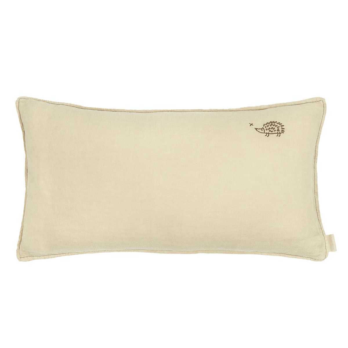 Cojín rectangular 50x30cm FRENCH LINEN Nobodinoz bordado green tea