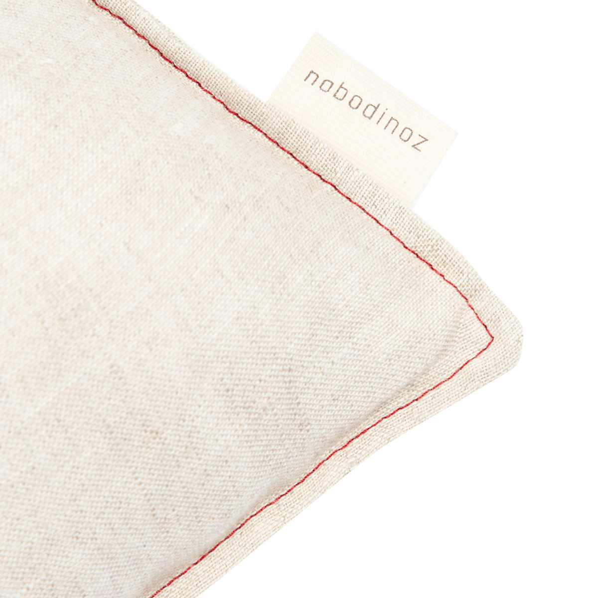 Cojín rectangular 50x30cm FRENCH LINEN Nobodinoz bordado greige