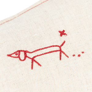Cojín rectangular 50x30cm FRENCH LINEN Nobodinoz bordado greige