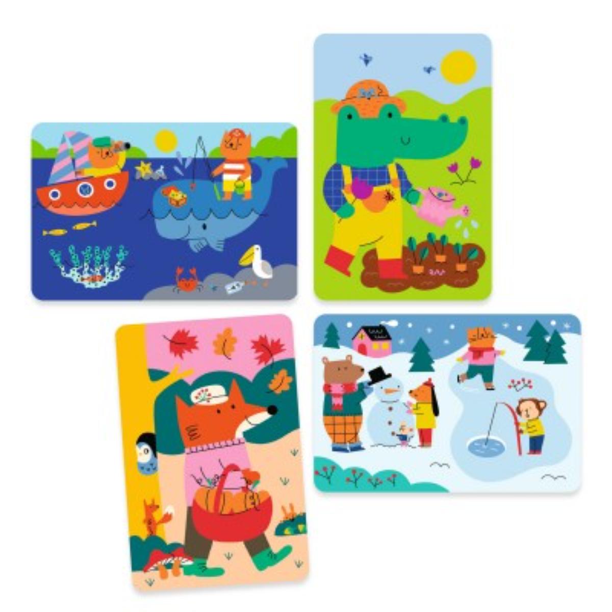 Colorear dibujos mágicos 4 ESTACIONES Djeco